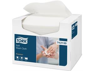 Vaskeklut TORK Premium 30X19 hvit (135) Tekstilliknende myk vaskeklut 